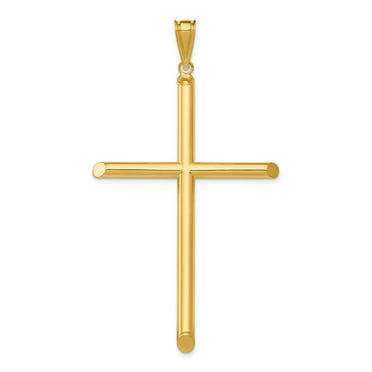23mm x 18mm Million Charms 14K Two-tone Gold Religious Fancy Design Cross Charm Pendant 